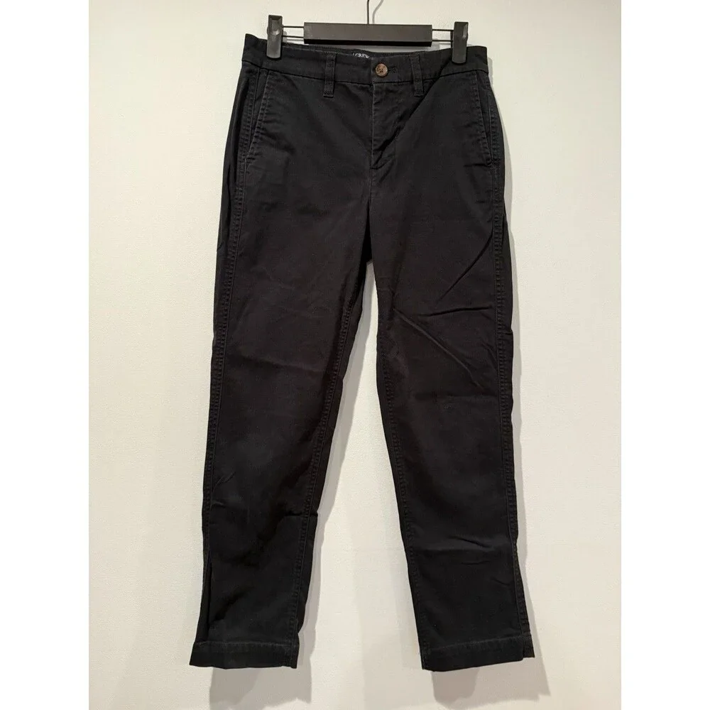 J.Crew Chino Pants Women 28** Black High Rise Girlfriend Straight Office Career